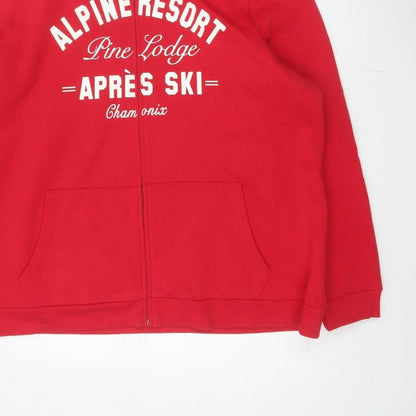 Tu Women's Red UK 24 Full Zip Hoodie Faux Fur Trim Ski