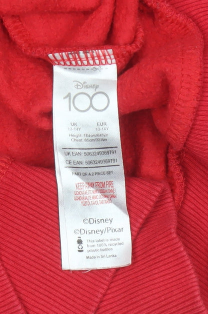 Disney Girls Red 13-14 Years Pullover Hoodie Magical Vibes Mickey Stitch