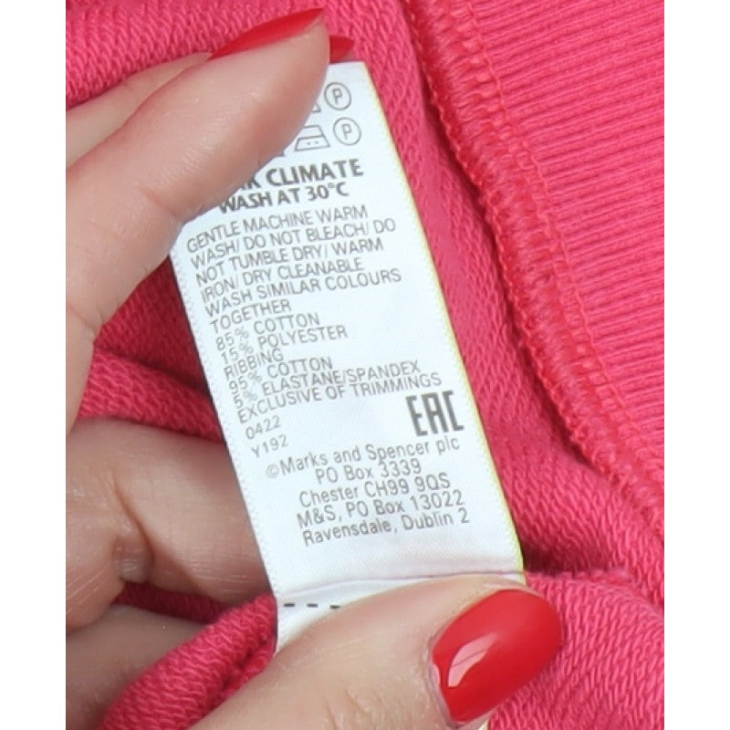 Marks and Spencer Women’s Pink Size 14 Hooded Drawstring Sweatshirt Jacket