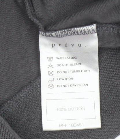 Prevu Men’s Grey Cotton Bomber Jacket L Full Zip Logo