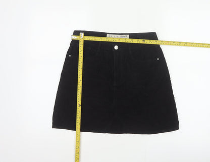 Denim Co. Women’s Black UK 8 Corduroy Mini Pencil Skirt Pockets