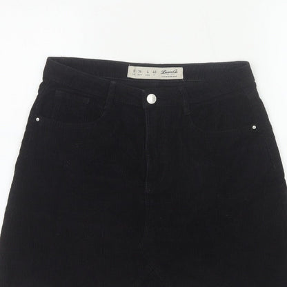 Denim Co. Women’s Black UK 8 Corduroy Mini Pencil Skirt Pockets