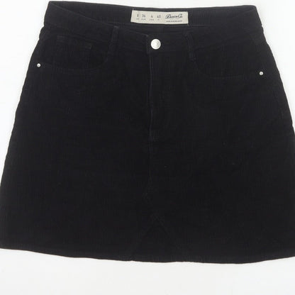 Denim Co. Women’s Black UK 8 Corduroy Mini Pencil Skirt Pockets