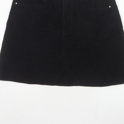 Denim Co. Women’s Black UK 8 Corduroy Mini Pencil Skirt Pockets