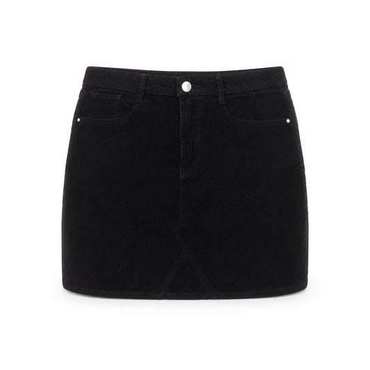 Denim Co. Women’s Black UK 8 Corduroy Mini Pencil Skirt Pockets