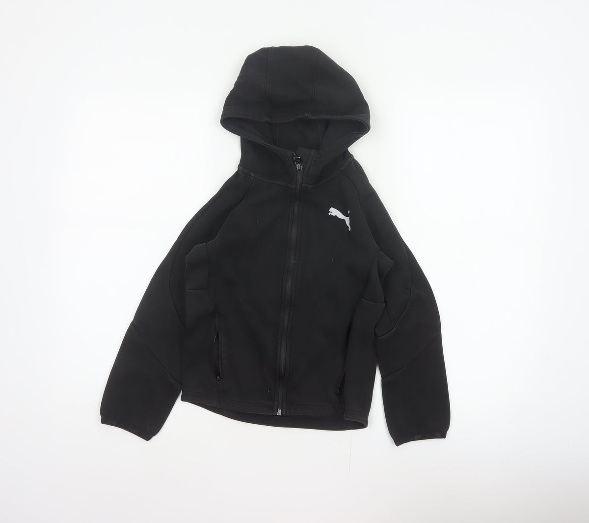 Puma Boys Black Full Zip Hooded Sweatshirt UK 10 Years Logo Sports