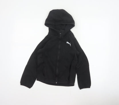 Puma Boys Black Full Zip Hooded Sweatshirt UK 10 Years Logo Sports