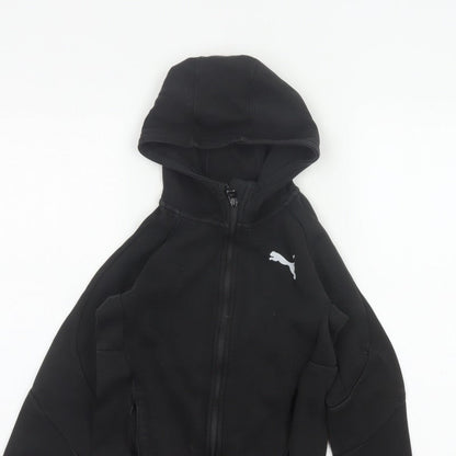 Puma Boys Black Full Zip Hooded Sweatshirt UK 10 Years Logo Sports
