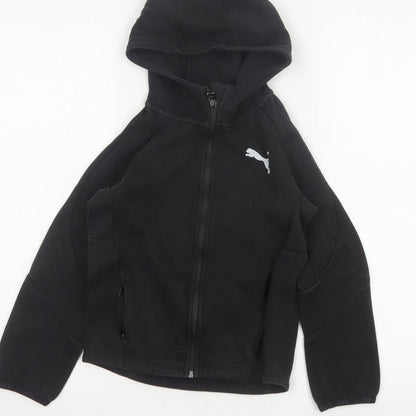 Puma Boys Black Full Zip Hooded Sweatshirt UK 10 Years Logo Sports