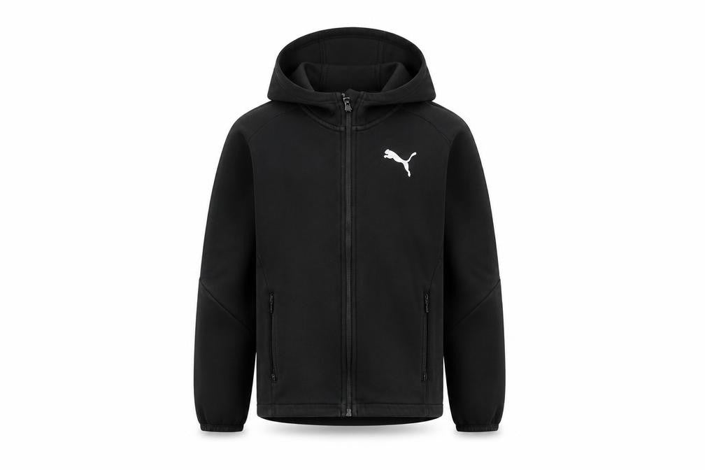 Puma Boys Black Full Zip Hooded Sweatshirt UK 10 Years Logo Sports