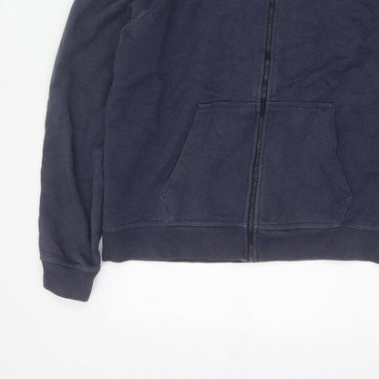 Nike Men’s Blue L Full Zip Fleece Hoodie Swoosh Logo Pockets