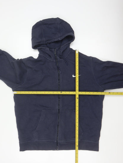 Nike Men’s Blue L Full Zip Fleece Hoodie Swoosh Logo Pockets