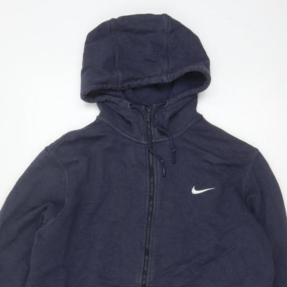 Nike Men’s Blue L Full Zip Fleece Hoodie Swoosh Logo Pockets