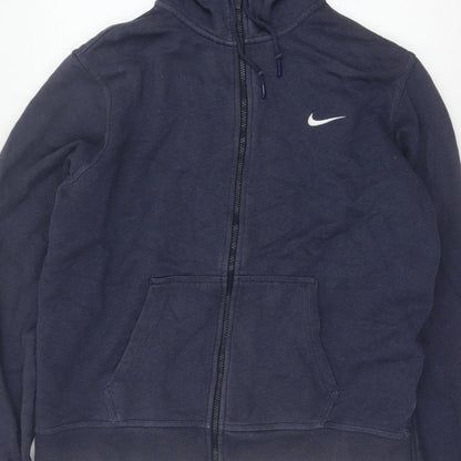 Nike Men’s Blue L Full Zip Fleece Hoodie Swoosh Logo Pockets