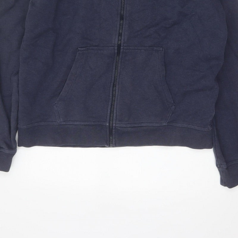 Nike Men’s Blue L Full Zip Fleece Hoodie Swoosh Logo Pockets