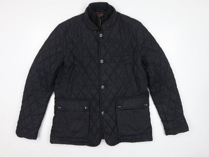 Ted Baker Men’s Black XL Quilted Padded Jacket Stand-Up Collar