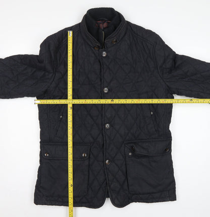 Ted Baker Men’s Black XL Quilted Padded Jacket Stand-Up Collar