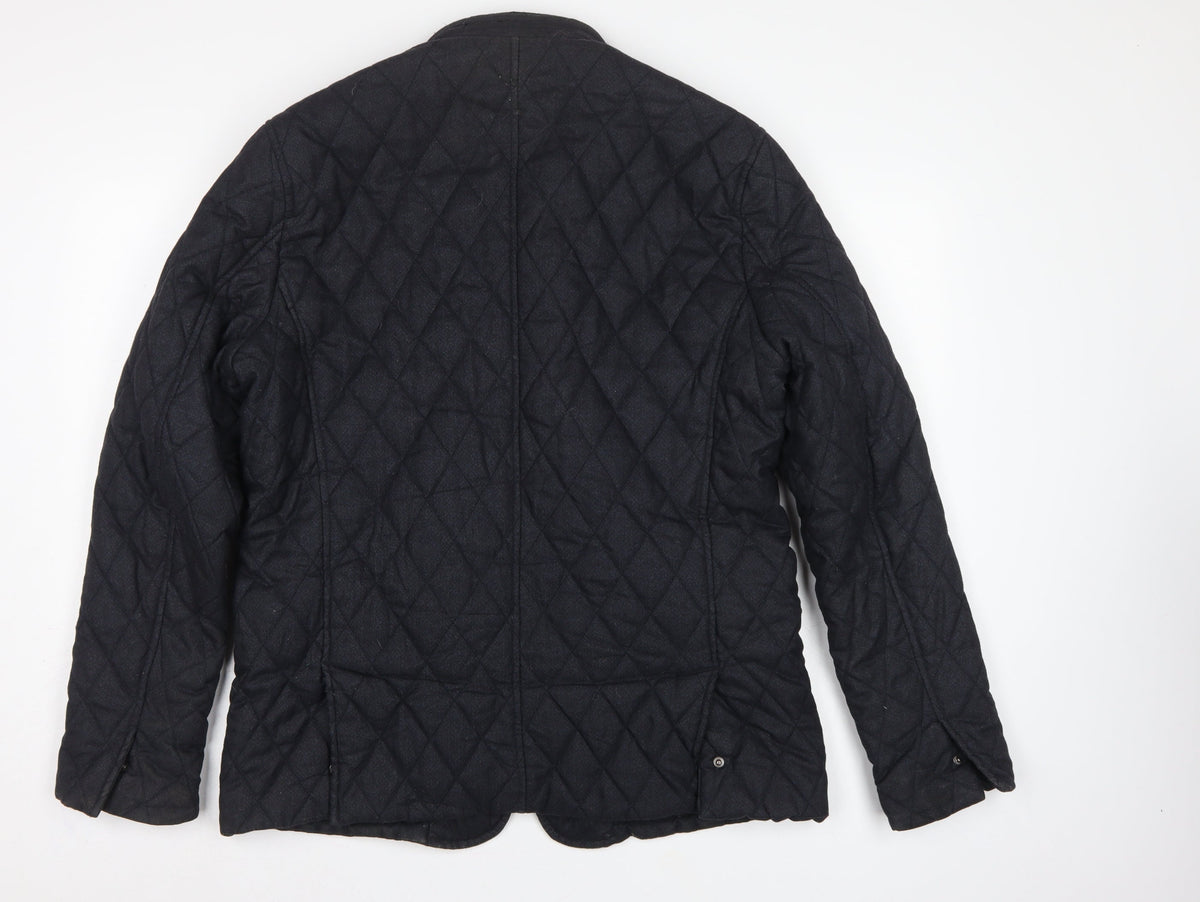 Ted Baker Men’s Black XL Quilted Padded Jacket Stand-Up Collar