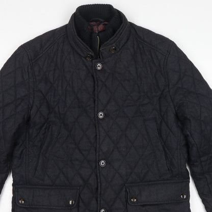Ted Baker Men’s Black XL Quilted Padded Jacket Stand-Up Collar