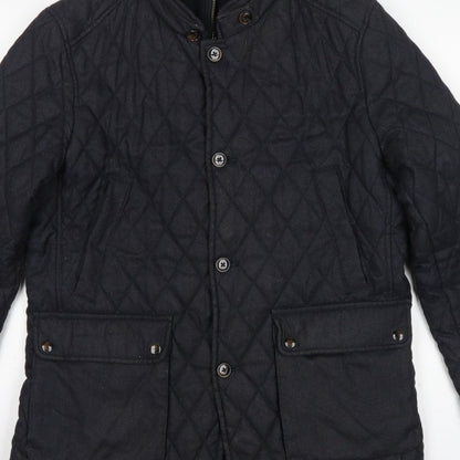 Ted Baker Men’s Black XL Quilted Padded Jacket Stand-Up Collar