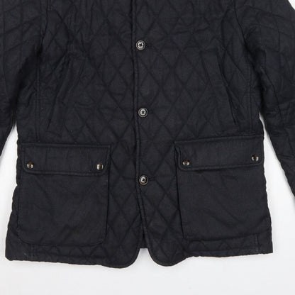 Ted Baker Men’s Black XL Quilted Padded Jacket Stand-Up Collar