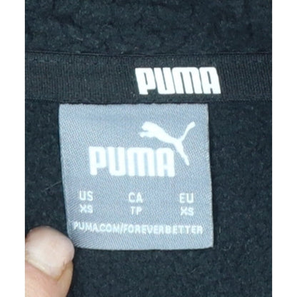 Puma Women Black XS 1/4 Zip Sherpa Fleece Pullover Sweatshirt