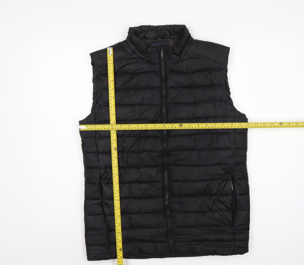 Easy Men's Black Small Puffer Bodywarmer Quilted Zip Padded Gilet