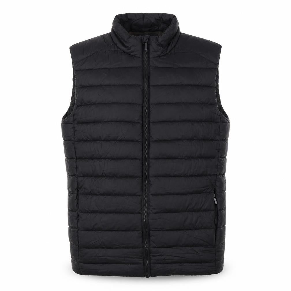 Easy Men's Black Small Puffer Bodywarmer Quilted Zip Padded Gilet