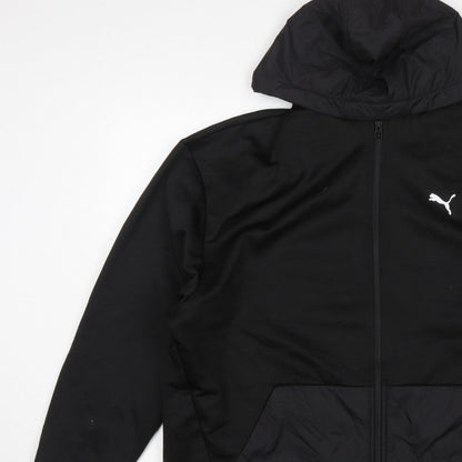 Puma Men’s Black 2XL Full Zip Hooded Fleece Sweatshirt Logo