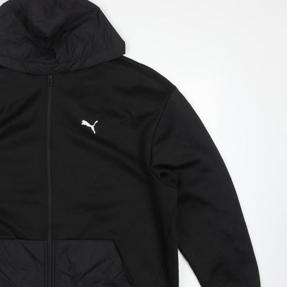 Puma Men’s Black 2XL Full Zip Hooded Fleece Sweatshirt Logo
