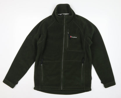 Berghaus Men’s Green M Fleece Full Zip Hiking Jacket Pockets