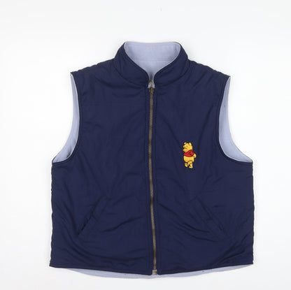 Back view of Disney Store Teens Blue M Winnie the Pooh Fleece-Lined Bodywarmer
