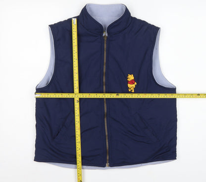 Close-up detail of Disney Store Teens Blue M Winnie the Pooh Fleece-Lined Bodywarmer