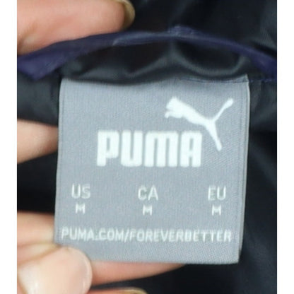 Puma Men’s Blue M Hooded Puffer Jacket Quilted Full Zip
