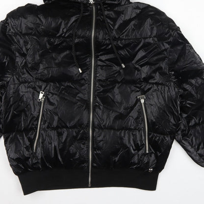 My Twin Twinset Women Black XL Hooded Quilted Puffer Jacket