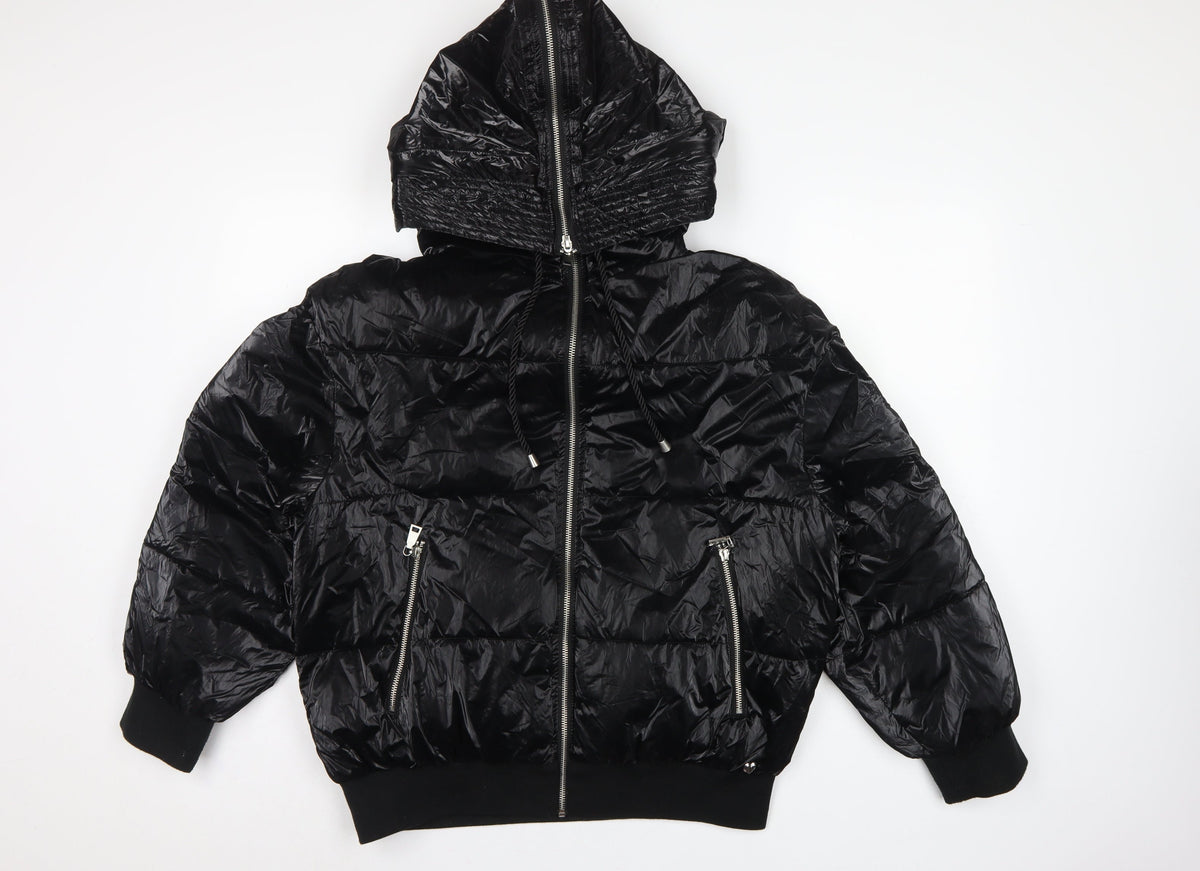 My Twin Twinset Women Black XL Hooded Quilted Puffer Jacket