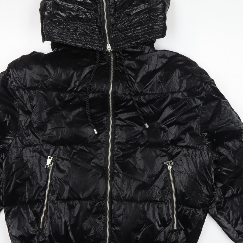 My Twin Twinset Women Black XL Hooded Quilted Puffer Jacket