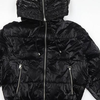 My Twin Twinset Women Black XL Hooded Quilted Puffer Jacket