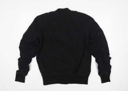 Divided H&M Men’s Black S Bomber Jacket Cotton Lined MA-1 Zip