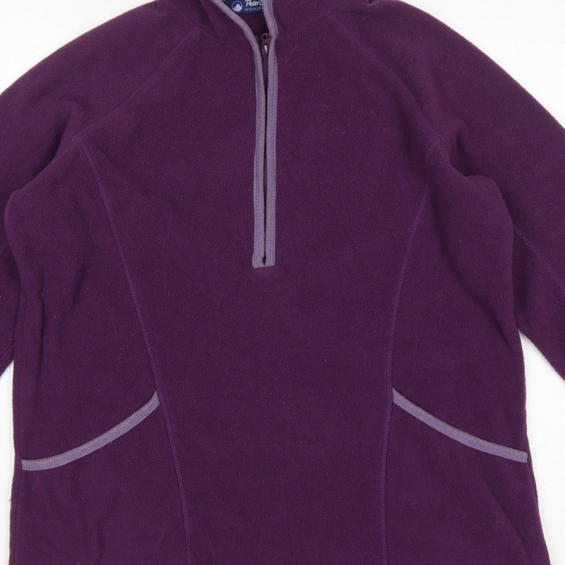 Peter Storm Women Purple UK 14 1/4 Zip Fleece Pullover Sweatshirt