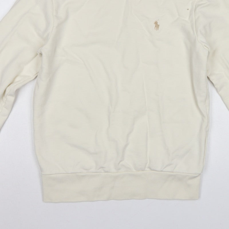 Polo Ralph Lauren Men’s Ivory M Crew Neck Logo Cotton Sweatshirt