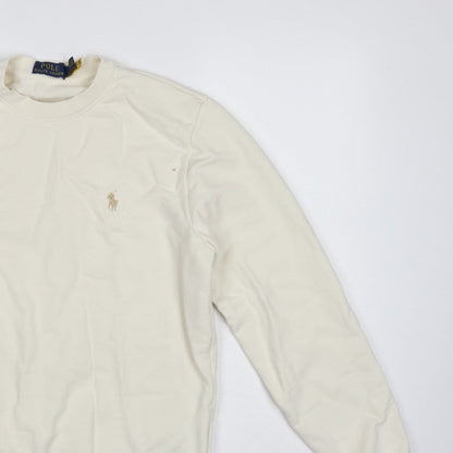 Polo Ralph Lauren Men’s Ivory M Crew Neck Logo Cotton Sweatshirt