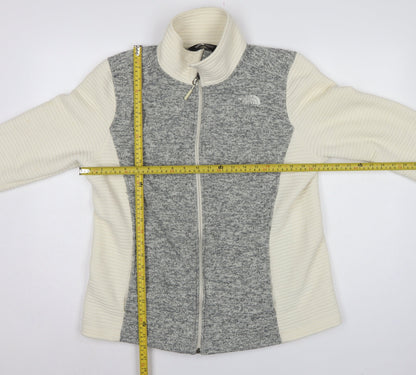 The North Face Women Grey & White XL Full Zip Fleece Jacket