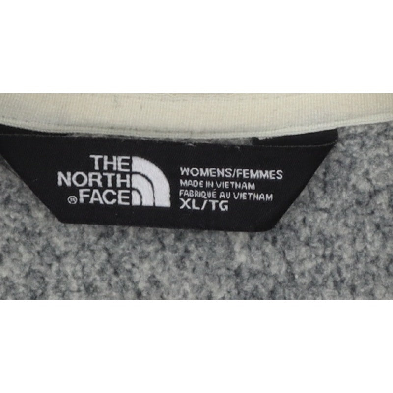 The North Face Women Grey & White XL Full Zip Fleece Jacket