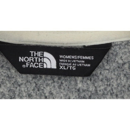 The North Face Women Grey & White XL Full Zip Fleece Jacket