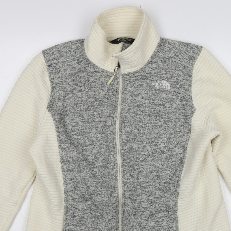 The North Face Women Grey & White XL Full Zip Fleece Jacket