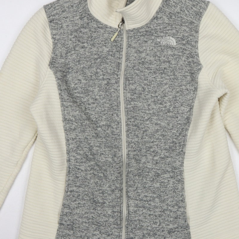 The North Face Women Grey & White XL Full Zip Fleece Jacket