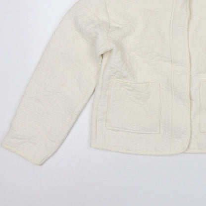 Per Una Women’s Ivory S Quilted Floral Collarless Jacket