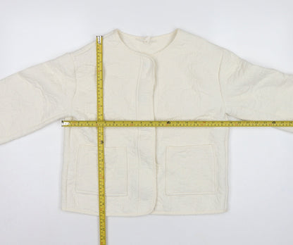 Per Una Women’s Ivory S Quilted Floral Collarless Jacket