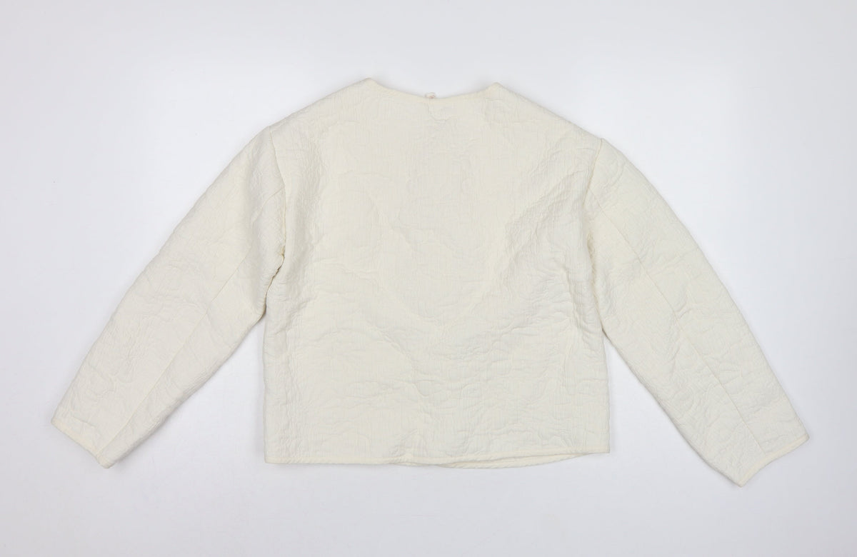 Per Una Women’s Ivory S Quilted Floral Collarless Jacket